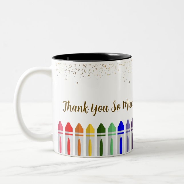 Tasse 2 Couleurs Merci Crayon Star Design pour enseignant (Gauche)