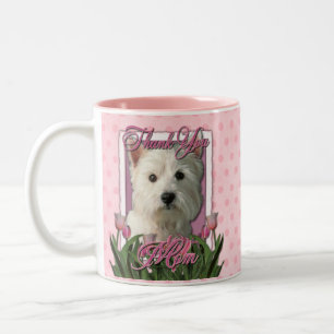 Tasse 2 Couleurs Merci - tulipes roses - Terrier des montagnes