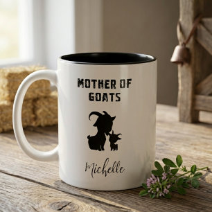 Tasse 2 Couleurs Mère de chèvres Ferme drôle Amateur d'animaux Mama
