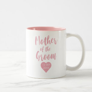 Tasse 2 Couleurs Mère de la chambre Élégant script rose  
