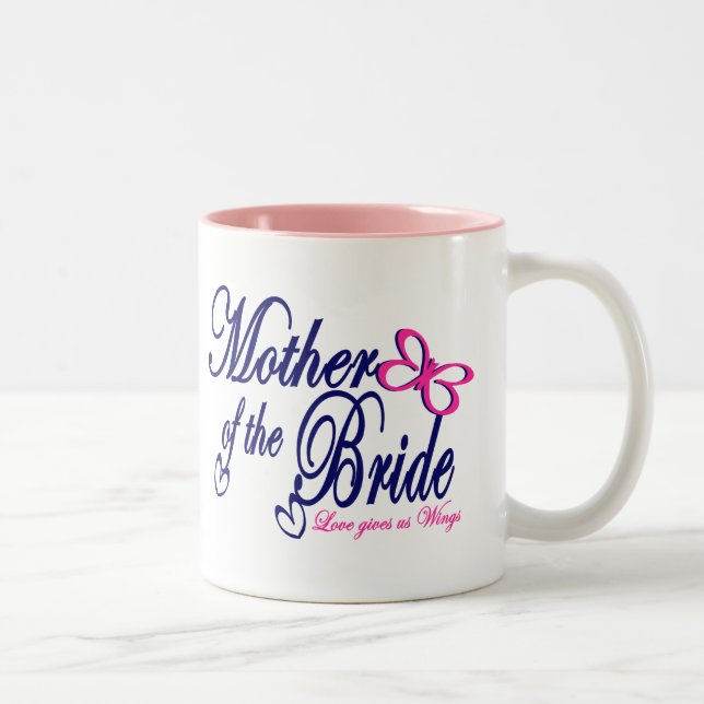 Tasse 2 Couleurs Mère de la mariée / papillon (Droit)