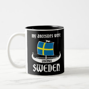 Tasse 2 Couleurs Mes ancêtres étaient blanc de Vikings Suède - i