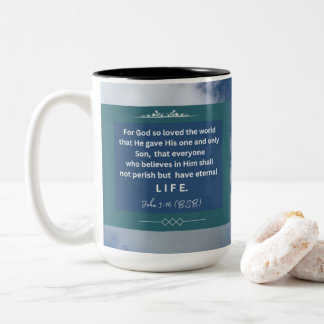 Tasse 2 Couleurs Message d'amour - Jean 3-16 -