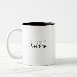 Tasse 2 Couleurs Message personnalisé de script noir et blanc