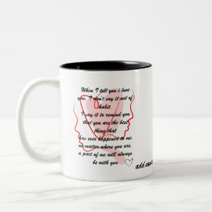 Tasse 2 Couleurs messages d'amour