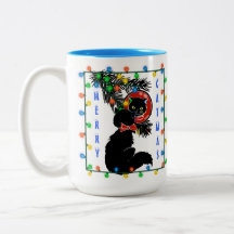 Mi-Siècle moderne Chat Noël!