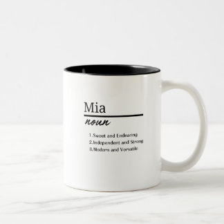 Tasse 2 Couleurs Mia, Fille Définition Personnalisée Du Nom
