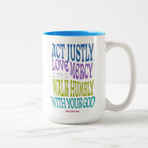 Tasse 2 Couleurs Micah 6:8 Écriture colorée personnalisable