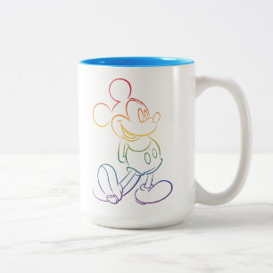 Tasse 2 Couleurs Mickey Classique Contour Arc-en-Ciel