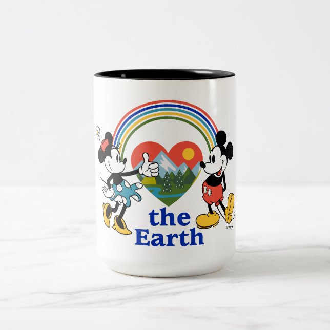Tasse 2 Couleurs Mickey et Minnie | Aimer la Terre (Centre)