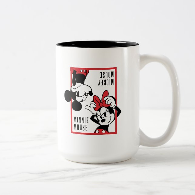 Tasse 2 Couleurs Mickey et Minnie | Conception combinée mignonne (Droit)