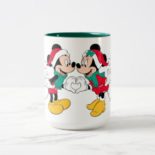 Tasse 2 Couleurs Mickey & Minnie Amour de Noël