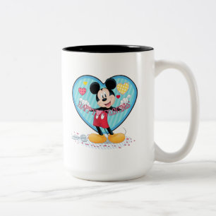 Tasse 2 Couleurs Mickey Mouse   Joyeuse Saint-Valentin