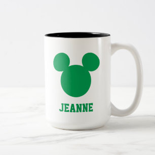 Tasse 2 Couleurs Mickey Mouse St. Patrick's Day   Ajouter Votre Nom