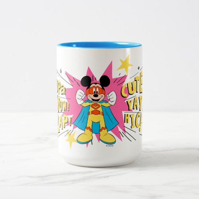 Tasse 2 Couleurs Mickey Mouse | Super Hero Cute (Centre)