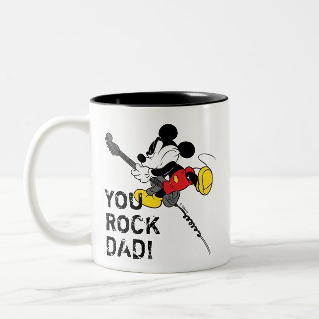 Tasse 2 Couleurs Mickey Mouse | T'Es Rocher, Papa ! (Gauche)