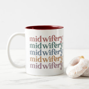 Tasse 2 Couleurs Midwifery Retro Cadeaux Vintages de sage-femme