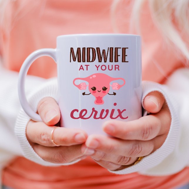 Tasse 2 Couleurs Midwoman à votre Cervix Midwives Midwifery (Créateur téléchargé)