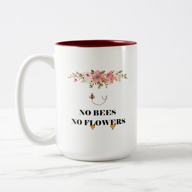 Tasse 2 Couleurs miel de bourdon d'abeilles Amoureux essaim d'abeil (Gauche)