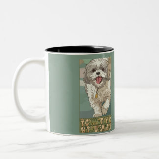 Tasse 2 Couleurs Mignon art de style anime de Shih Tzu