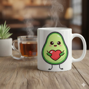 Tasse 2 Couleurs Mignon Avocat Kawaii Cœur Amour - Adorable Sain 