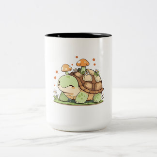 Tasse 2 Couleurs Mignon design cottagecore Kawaii Tortue de la forê
