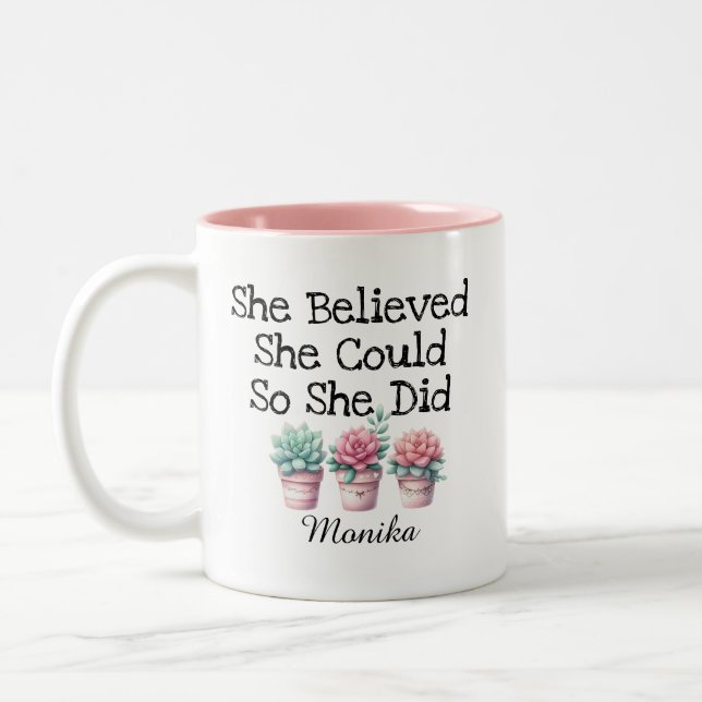 Tasse 2 Couleurs Mignonne Elle Croyait Qu'Elle Pouvait, Pour Qu'Ell (Gauche)