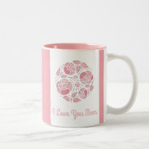 Mignonne Je t'aime Maman Pink White Fête des Mères