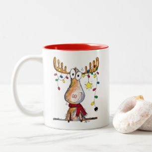 Tasse 2 Couleurs Mignonne orignal de Noël