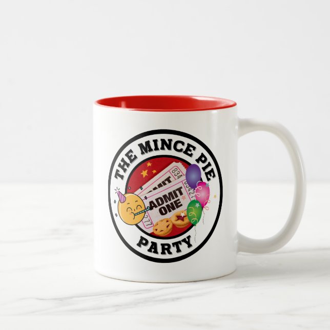 Tasse 2 Couleurs Mince Pie Party - Bienvenue à tous (Droit)