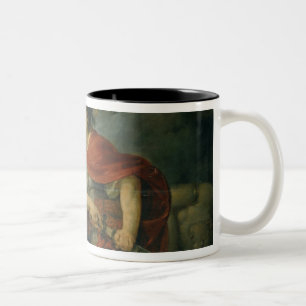 Tasse 2 Couleurs Minerva lui montrant l'envie dans le bouclier poli