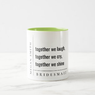 Tasse 2 Couleurs Minimal moderne simple ensemble Bridesmaid Cadeau