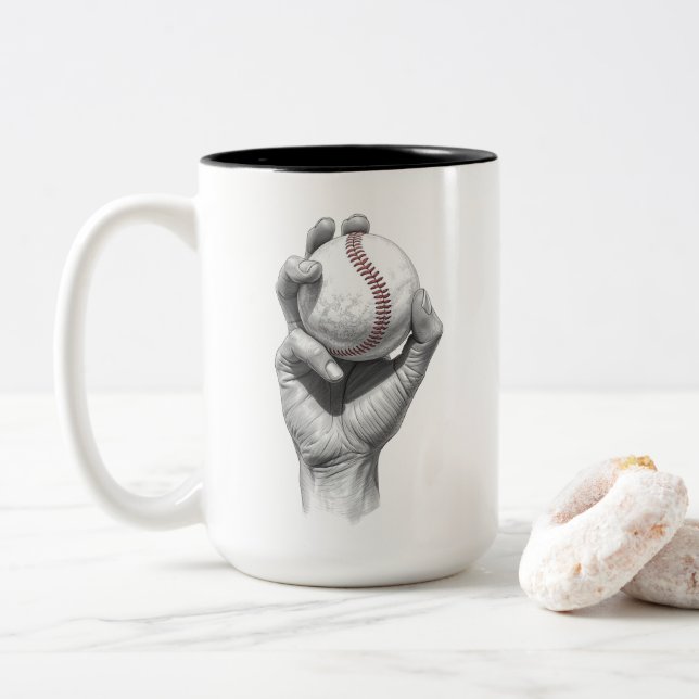 Tasse 2 Couleurs Minimalist Baseball (Avec donut)