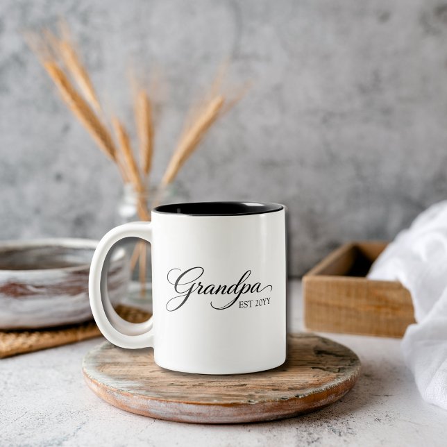Tasse 2 Couleurs Minimalist Grandpa – Elegant Script Gift  (Créateur téléchargé)