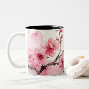 Tasse 2 Couleurs Minimalist Pink Sakura Zen Coffee Cup 