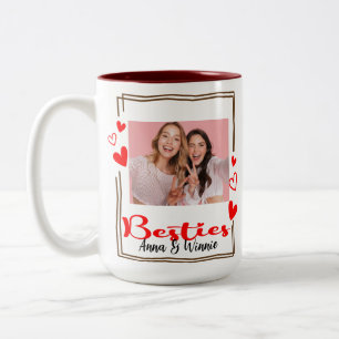 Tasse 2 Couleurs Minimaliste moderne chic Best Friends BFF Photo