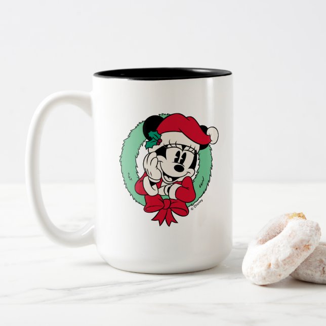 Tasse 2 Couleurs Minnie | Cute couronne de vacances (Avec donut)