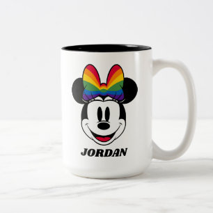 Tasse 2 Couleurs Minnie Mouse portant un nœud arc-en-ciel