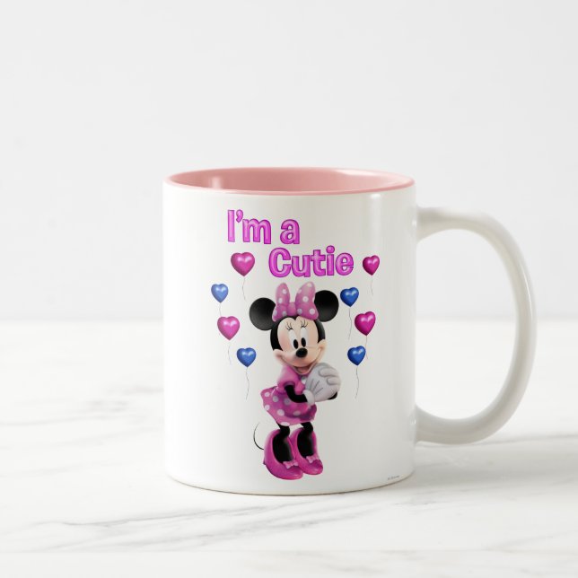 Tasse 2 Couleurs Minnie Rose | Mignonne avec des cœurs (Droit)