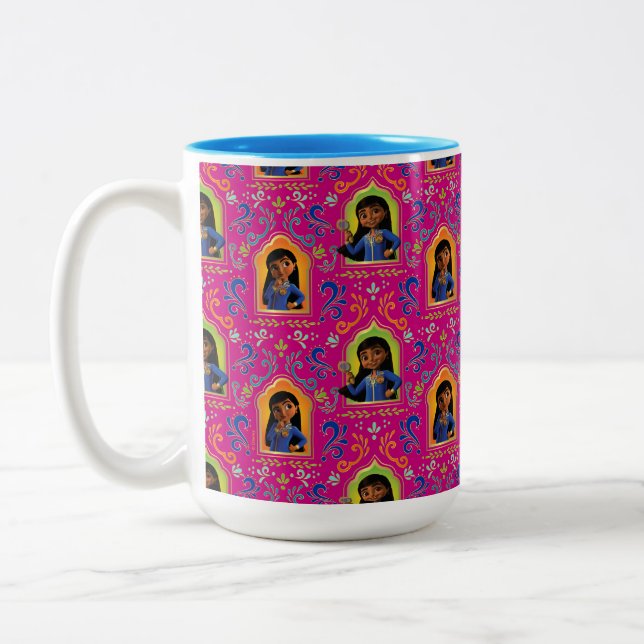 Tasse 2 Couleurs Mira | Motif rose (Gauche)