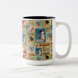 Tasse 2 Couleurs Moana Retro Poster Motif