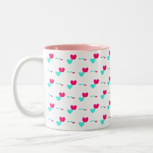 Tasse 2 Couleurs Modèle Deux Cœurs