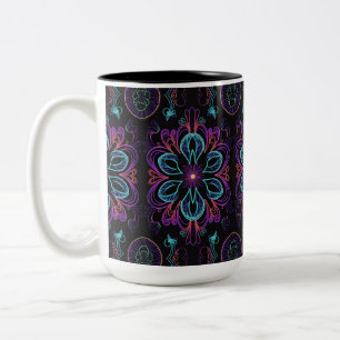 Tasse 2 Couleurs Modèle floral Abstrait dynamique