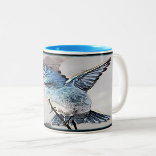 Tasse 2 Couleurs Modèles d'oiseaux : Bluebird de montagne 01-02
