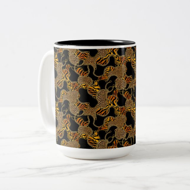 Tasse 2 Couleurs Modern Baroque Glam Animal Print With Chains  (Devant gauche)