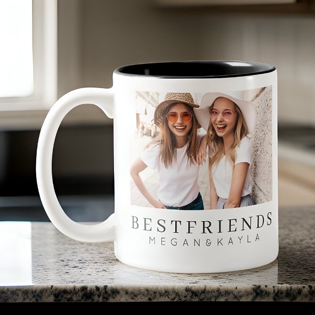 Tasse 2 Couleurs Modern Chic Best Friends BFF Photo (Créateur téléchargé)