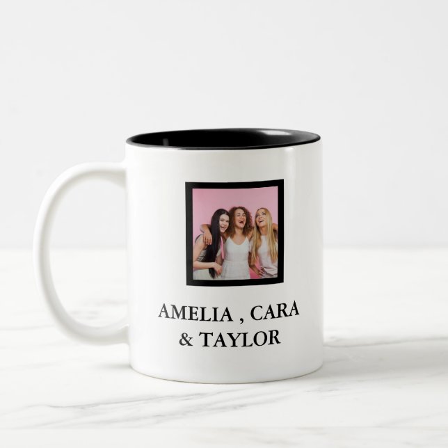 Tasse 2 Couleurs Modern Friend Collage Photos Simple (Gauche)