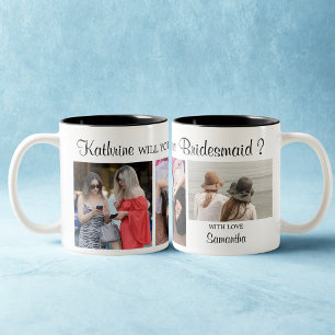 Tasse 2 Couleurs Moderne 3 photos élégante bridesmaid proposition c