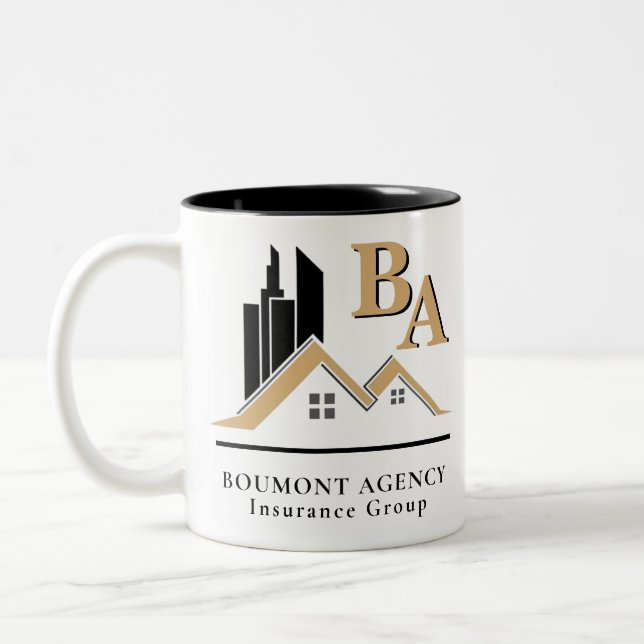 Tasse 2 Couleurs Moderne Ajoutez votre propre logo professionnel Bl (Gauche)