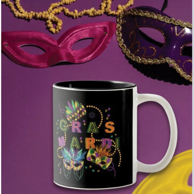 Tasse 2 Couleurs Moderne Mardi Gras (Créateur téléchargé)